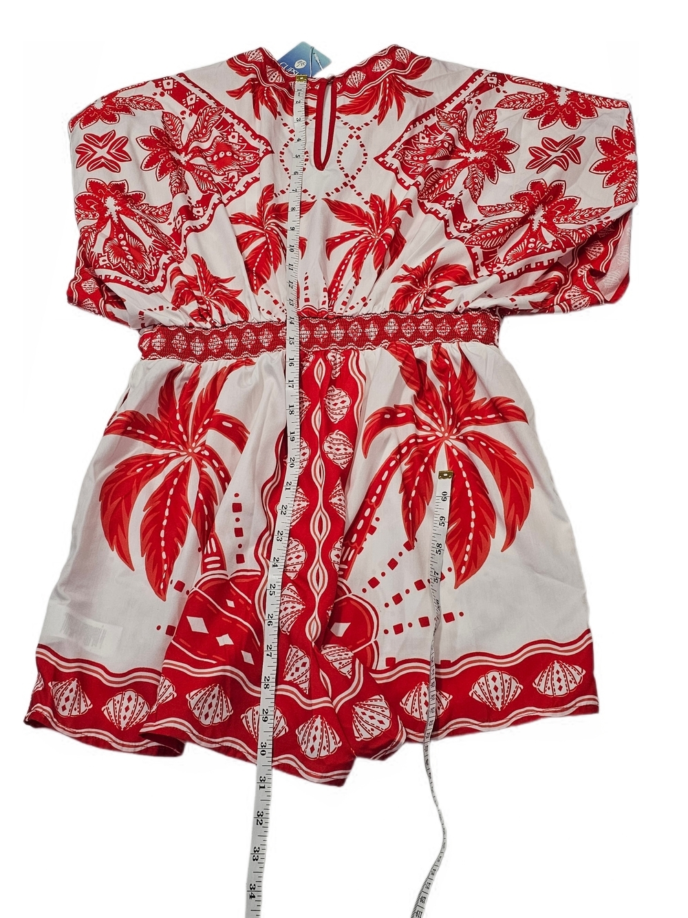 Cupshe Carmel Beach Tropical Print Romper Red White Island Vacation Medium - Picture 15 of 16